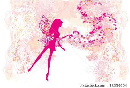 floral background with a beautiful fairy floral background with a beautiful fairy 18354604