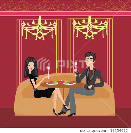 romantic dinner in a restaurant 18354612