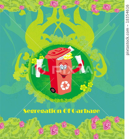 Recycling red bin with papers, ecology concept Recycling red bin with papers, ecology concept 18354616