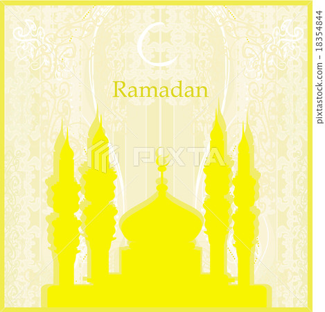 Ramadan background - mosque silhouette vector card 18354844