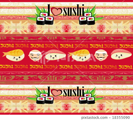 vector pattern with sushi 18355090