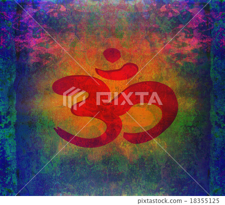 om aum symbol on a grunge texture 18355125