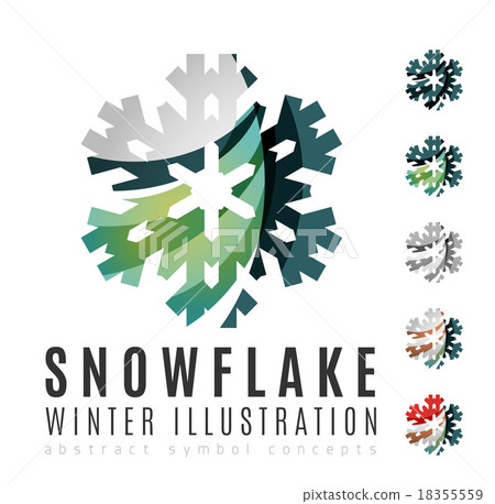 Set of abstract colorful snowflake logo icons - Stock Illustration ...