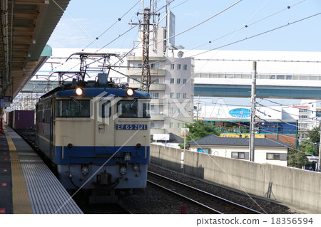 Freight train EF65 Primary color Nippon Steel color Nishi Urawa Station 18356594