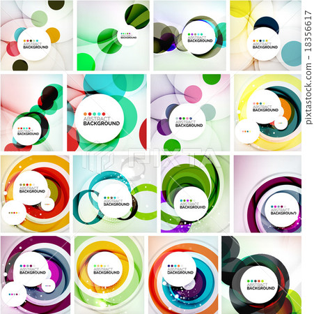 Set of abstract backgrounds. Circles, swirls and - Stock Illustration ...