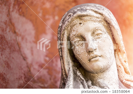 portrait of a weathered maria sculpture 18358064