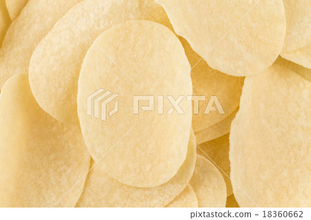 Prepared potato chips snack closeup view Prepared potato chips snack closeup view 18360662