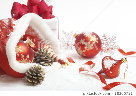 Christmas ball with red bow Christmas ball with red bow 18360751