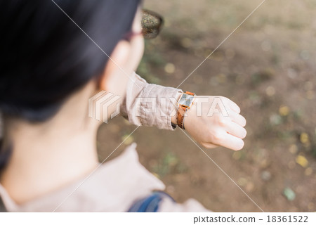 A woman watching a watch 18361522