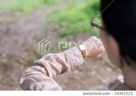 A woman watching a watch 18361525