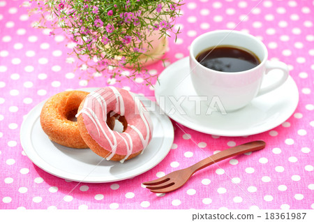 Cute donut and coffee tea time. Cute donut and coffee tea time. 18361987