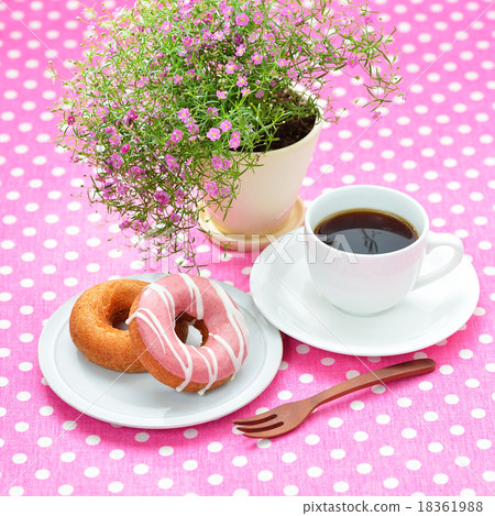 Cute donut and coffee tea time. Cute donut and coffee tea time. 18361988