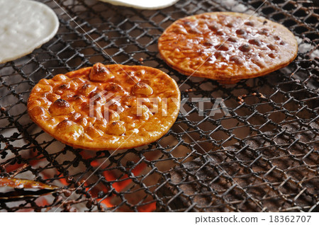 Japanese local homemade soy rice cracker sembei Japanese local homemade soy rice cracker sembei 18362707