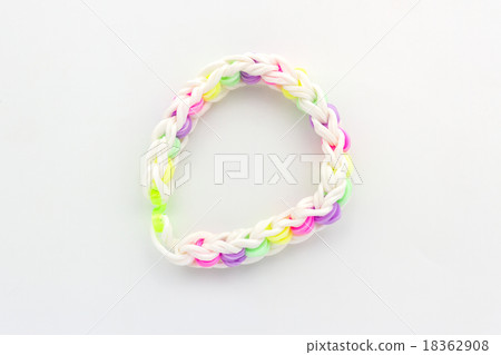 Colorful of elastic rainbow loom bands. Colorful of elastic rainbow loom bands. 18362908