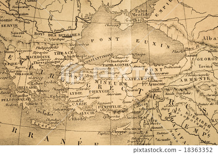 古董世界地圖土耳其 古董世界地圖土耳其 18363352