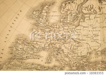 古色古香的世界地圖歐洲大陸 古色古香的世界地圖歐洲大陸 18363353