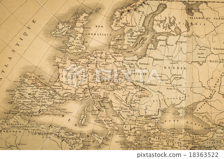 古色古香的世界地圖歐洲大陸 古色古香的世界地圖歐洲大陸 18363522