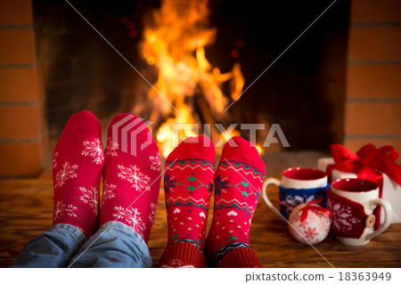 Couple near fireplace 18363949