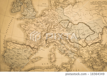 Antique world map Europe 18364349