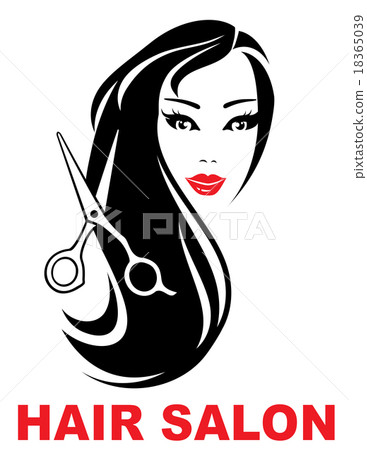 hair salon icon with woman face 18365039