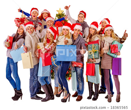 Group people and Santa. Isolated. Group people and Santa. Isolated. 18365565