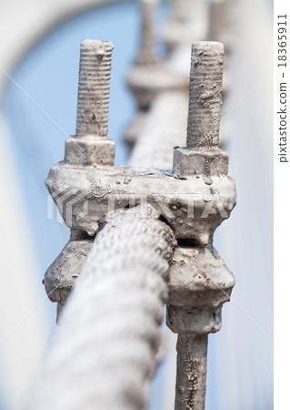 The wire metal rope bridge The wire metal rope bridge 18365911