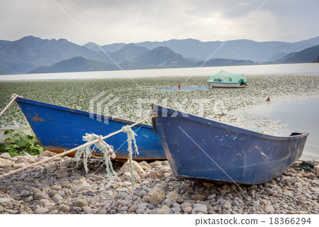 Two small wooden boats, Montenegro, Skadar Lake 18366294
