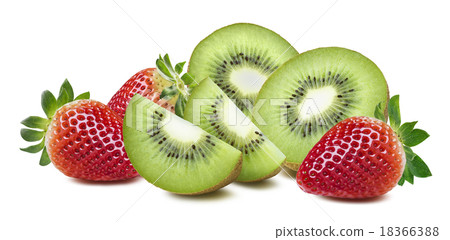 Kiwi strawberry big composition isolated on white 18366388