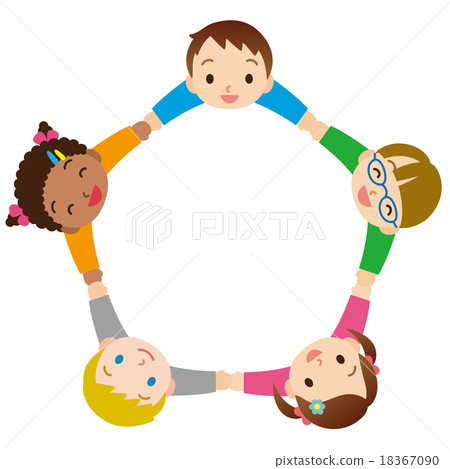 Children in the world connecting hand Copy space - Stock Illustration ...