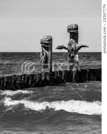 Groyne on shore of the Baltic Sea 18367774