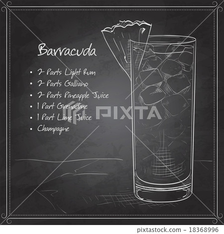 Cocktail Barracuda on black board 18368996
