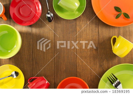 ceramic dishes set on wood ceramic dishes set on wood 18369195