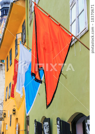 three flags on the wall 18370671