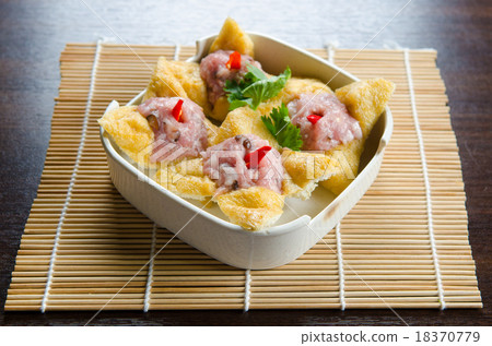 Tofu puff filled with filled with meat paste Tofu puff filled with filled with meat paste 18370779