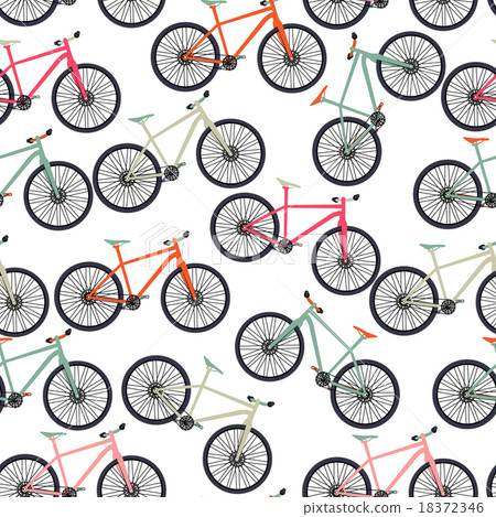 Bicycle Silhouette Seamless Pattern Background - Stock Illustration ...
