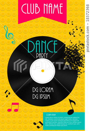Vertical Dance Party Flyer Background with Place 18372368