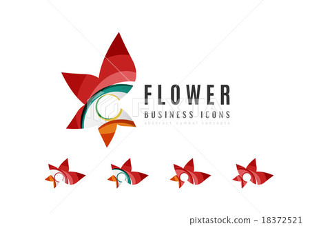 Set of abstract flower logo business icons Set of abstract flower logo business icons 18372521