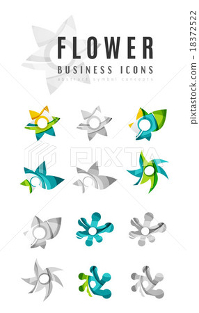 Set of abstract flower logo business icons 18372522