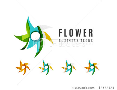 Set of abstract flower logo business icons 18372523