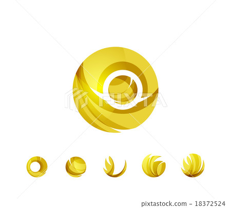 Set of globe sphere or circle logo business icons 18372524