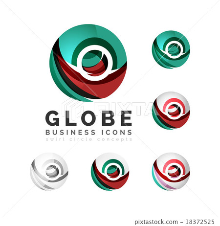 Set of globe sphere or circle logo business icons Set of globe sphere or circle logo business icons 18372525