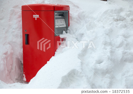 Post box in snow at Hokkaido on Feb 2014 18372535
