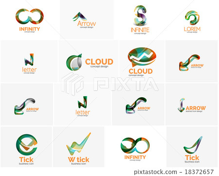 Set of tick ok, cloud or arrow concept icons Set of tick ok, cloud or arrow concept icons 18372657