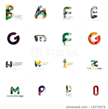 Set of colorful abstract letter corporate logos - Stock Illustration ...
