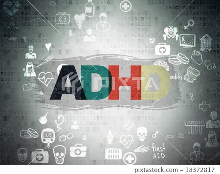 Health concept: ADHD on Digital Paper background Health concept: ADHD on Digital Paper background 18372817
