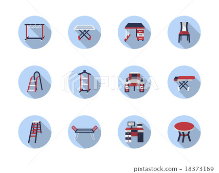Home care flat round vector icons 18373169