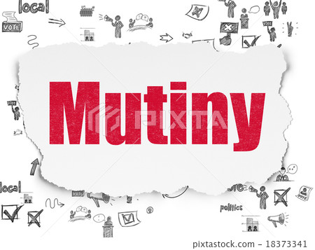 Politics concept: Mutiny on Torn Paper background - Stock Illustration ...