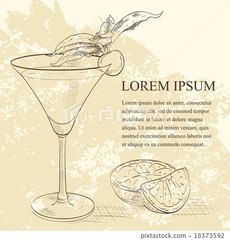 Alcoholic Cocktail Golden dream scetch 18373592
