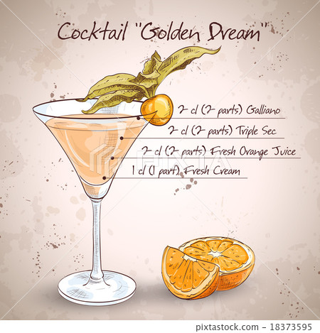 Alcoholic Cocktail Golden dream 18373595