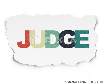 Law concept: Judge on Torn Paper background Law concept: Judge on Torn Paper background 18374101